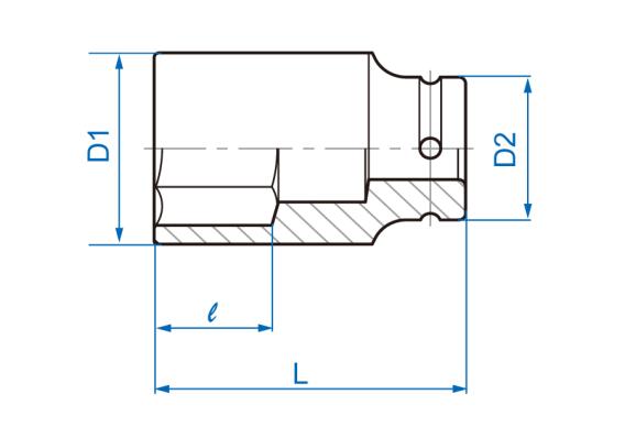 Головка торцевая ударная удлиненная 3/4" 24 мм King Tony 643524M