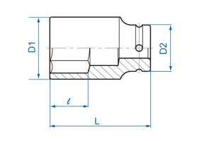 Головка торцевая ударная удлиненная 3/4" 23 мм King Tony 643523M