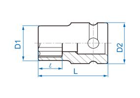Головка торцевая ударная 3/4" Torx E24 King Tony 657524M