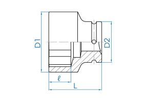 Головка торцевая ударная 1-1/2" 120 мм King Tony 9535C0M