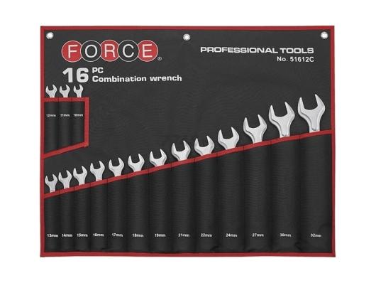 Набор ключей комбинированных Force 51612C 16 пр.