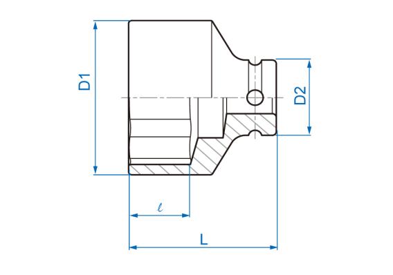 Головка торцевая ударная 1/2" 32 мм King Tony 453532M
