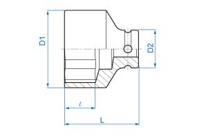 Головка торцевая ударная 1/2" 21 мм King Tony 453521M